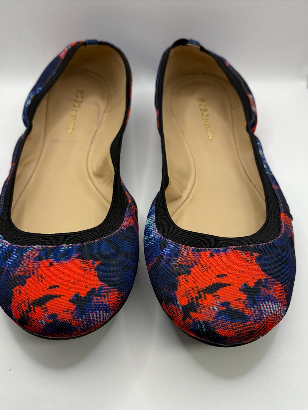 BCBGeneration Navy & Red Abstract Ballet Flats